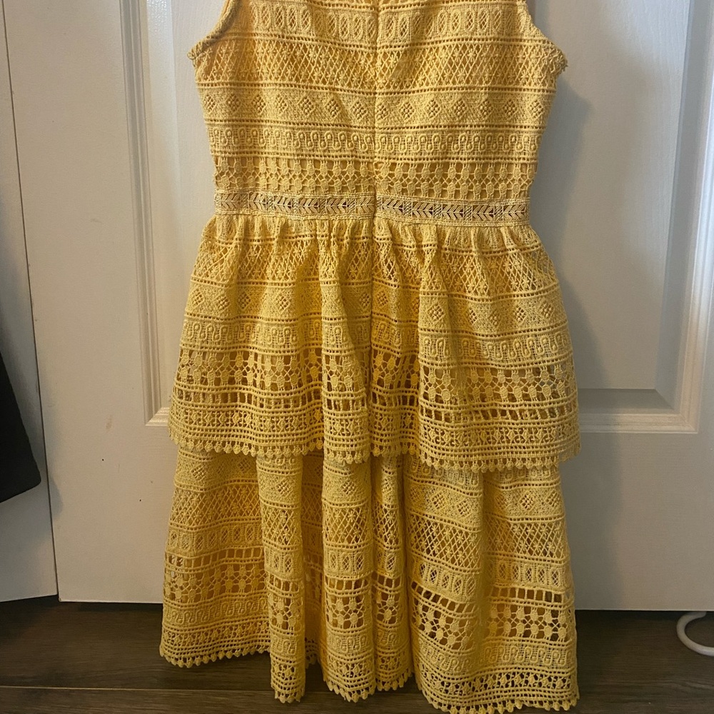 Yellow Ruffle Mini Dress